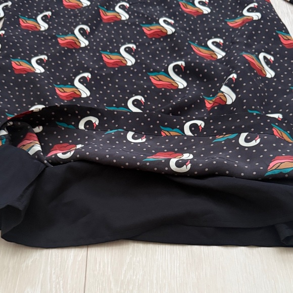 Fossil Black Multicolored Swan Polka Dot Pattern Dress - Picture 4 of 8